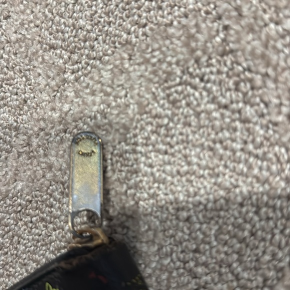 Louis Vuitton Tadashi Murakami black leather multicolor wallet, very well used. - Picture 3 of 8